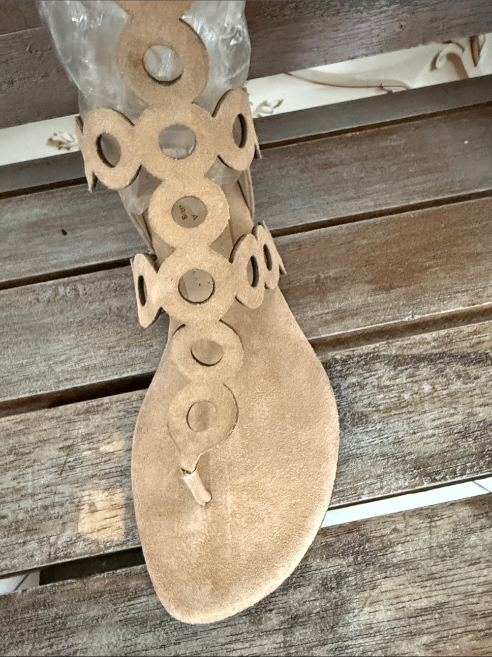 Barbara Bui Beige Suede Cutout Knee-High Sandals - Picture 4 of 5